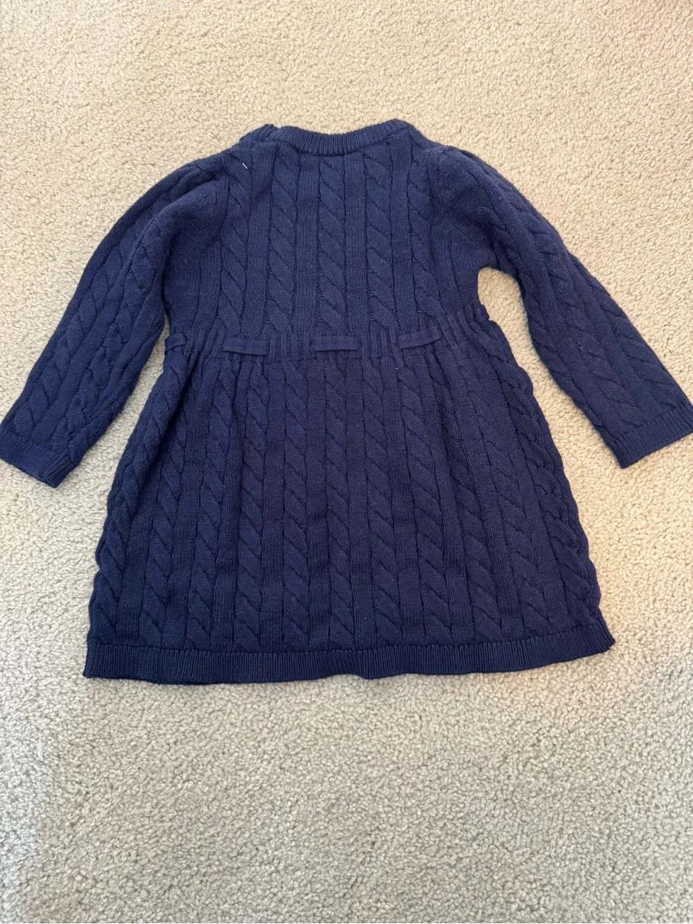 Gymboree Navy Cable-Knit Bow-Accent Sweater